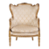 Bergère armchair - Louis XVI style - gilded wood & light fabric - 1860s