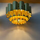Pair of pendant lamps vintage Thorsten Orrling,solid brass, Suede 1960