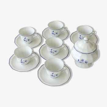 Coffee and sugar service BERNARDAUD LIMOGES - 6 cups and under cups Model CHARLOTTE