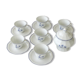 Coffee and sugar service BERNARDAUD LIMOGES - 6 cups and under cups Model CHARLOTTE