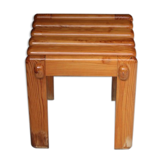 Stool design scandinavian sauna solid pine 1970