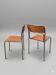 Chaises chromées 70s – assise en velours orange