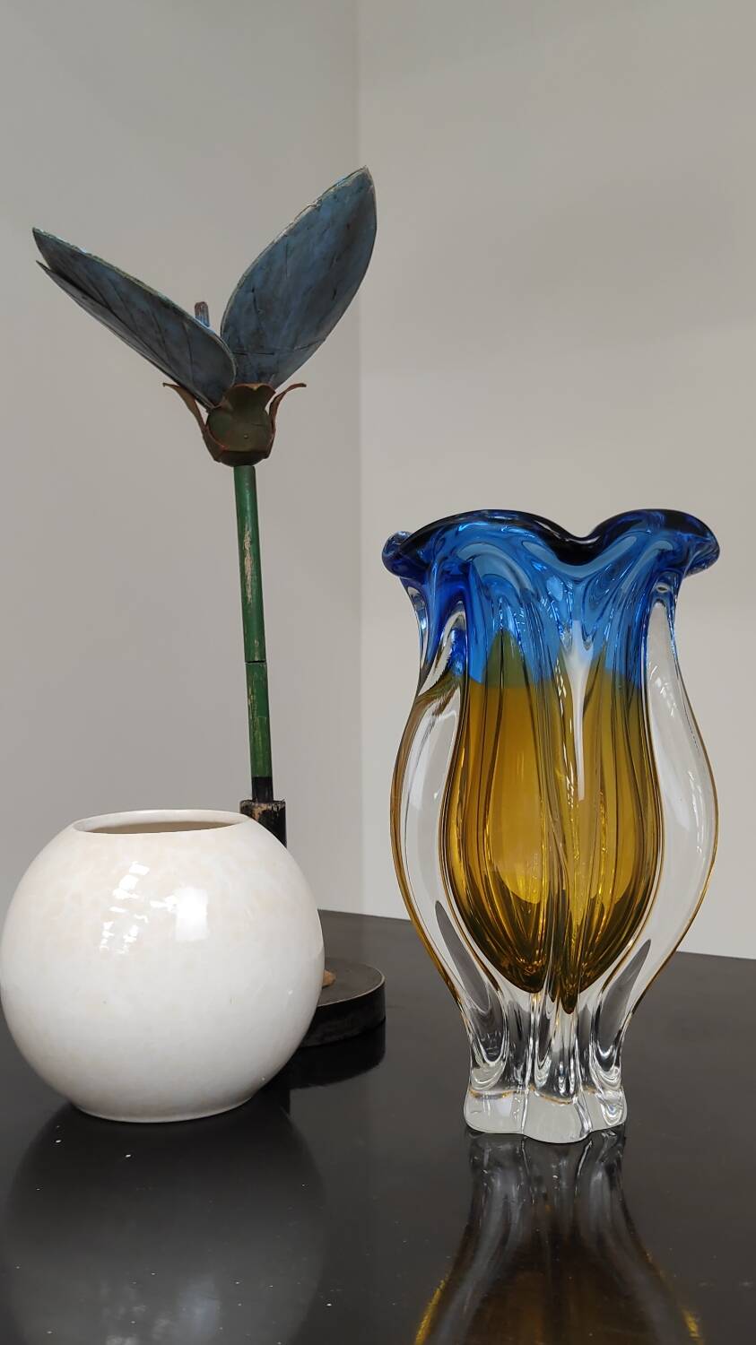 Organic vase by Josef Hospodka for Chribska Sklarna, Czechoslovakia, 1960