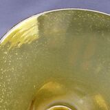Yellow vase in bubbled blown glass from Biot