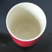 Vintage cylindrical vase in glazed ceramic