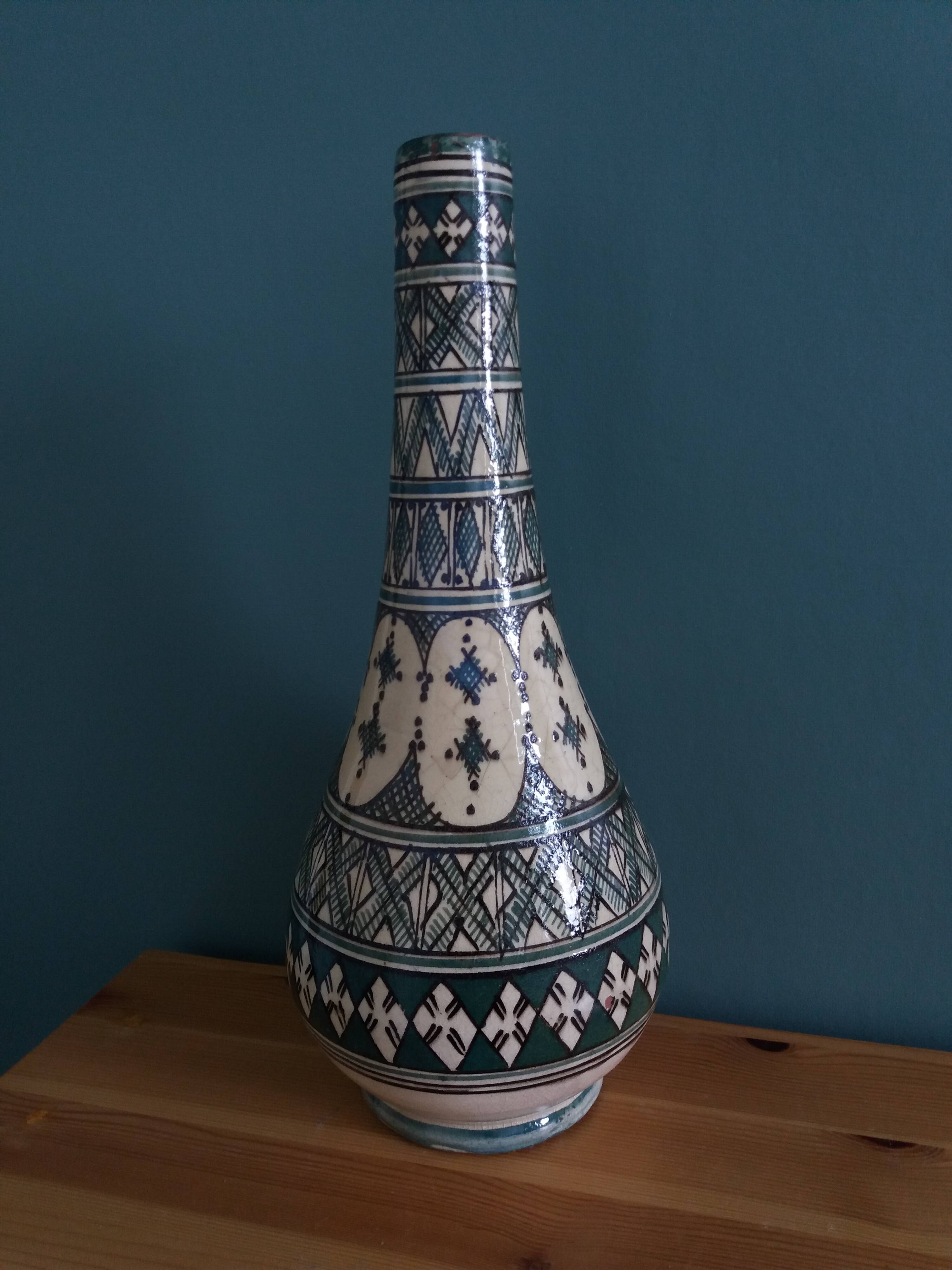 Safi Morocco terracotta vase lamp base