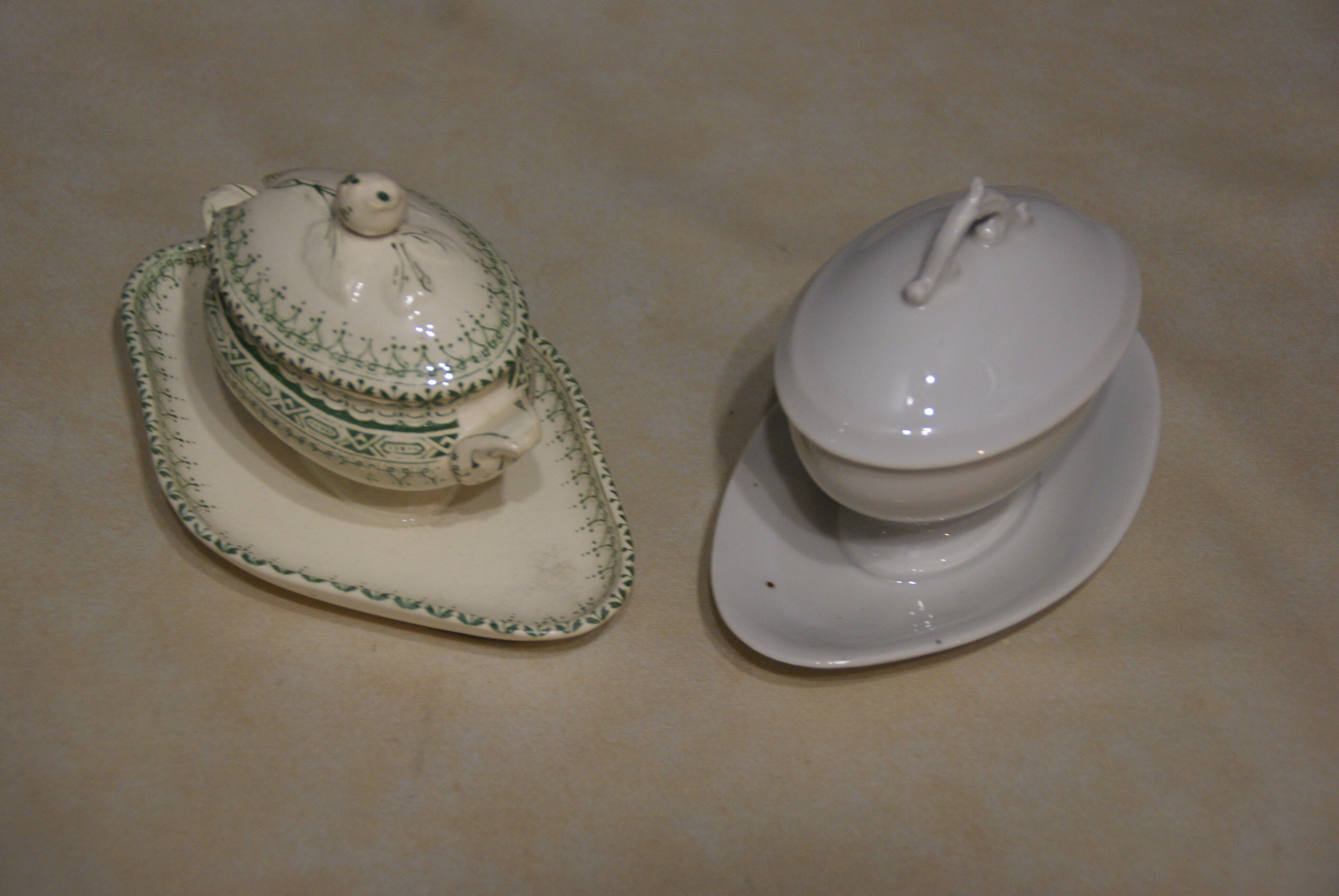 Two old mustard dishes