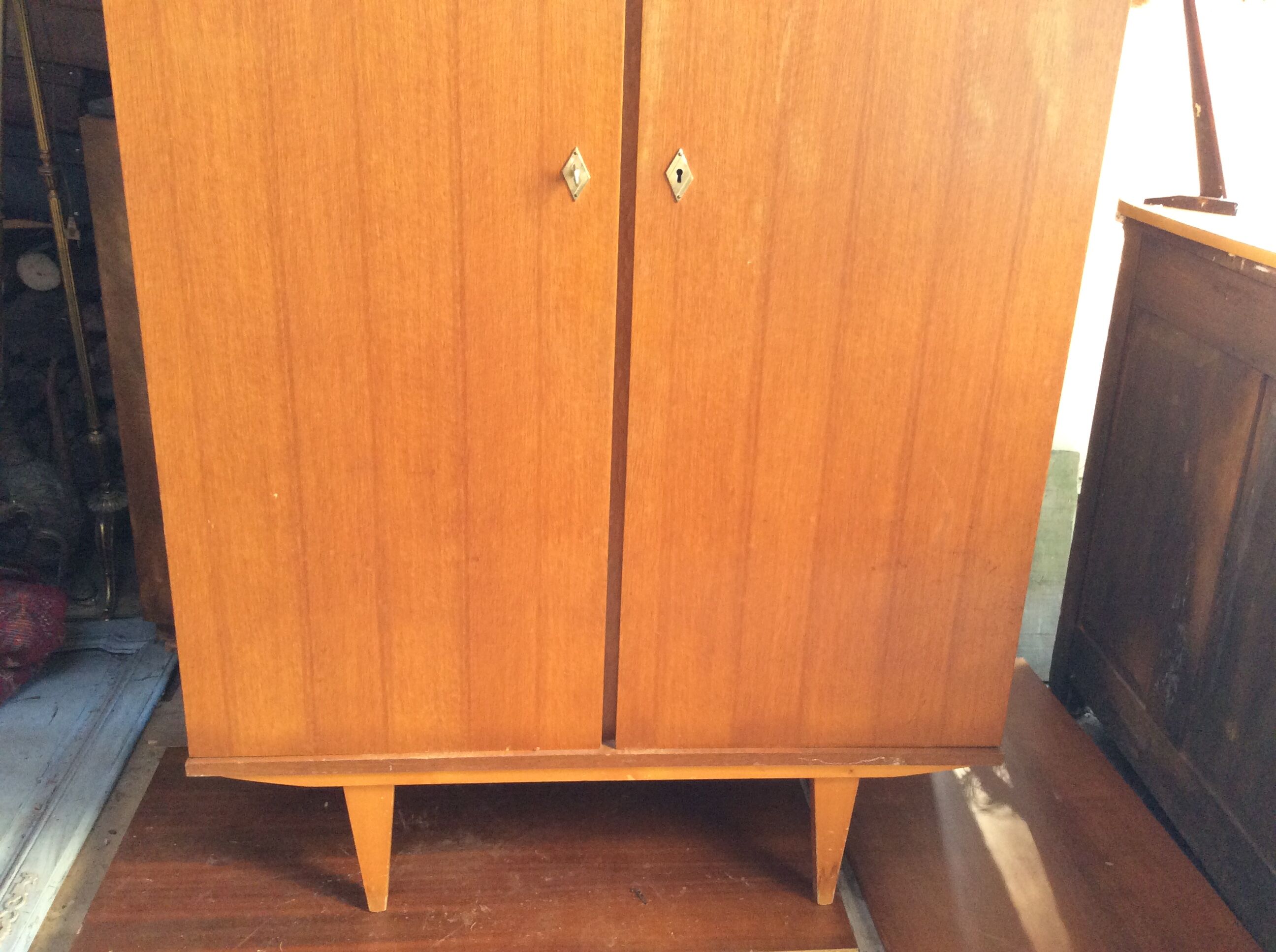 Cabinet beech massive vintage 1960