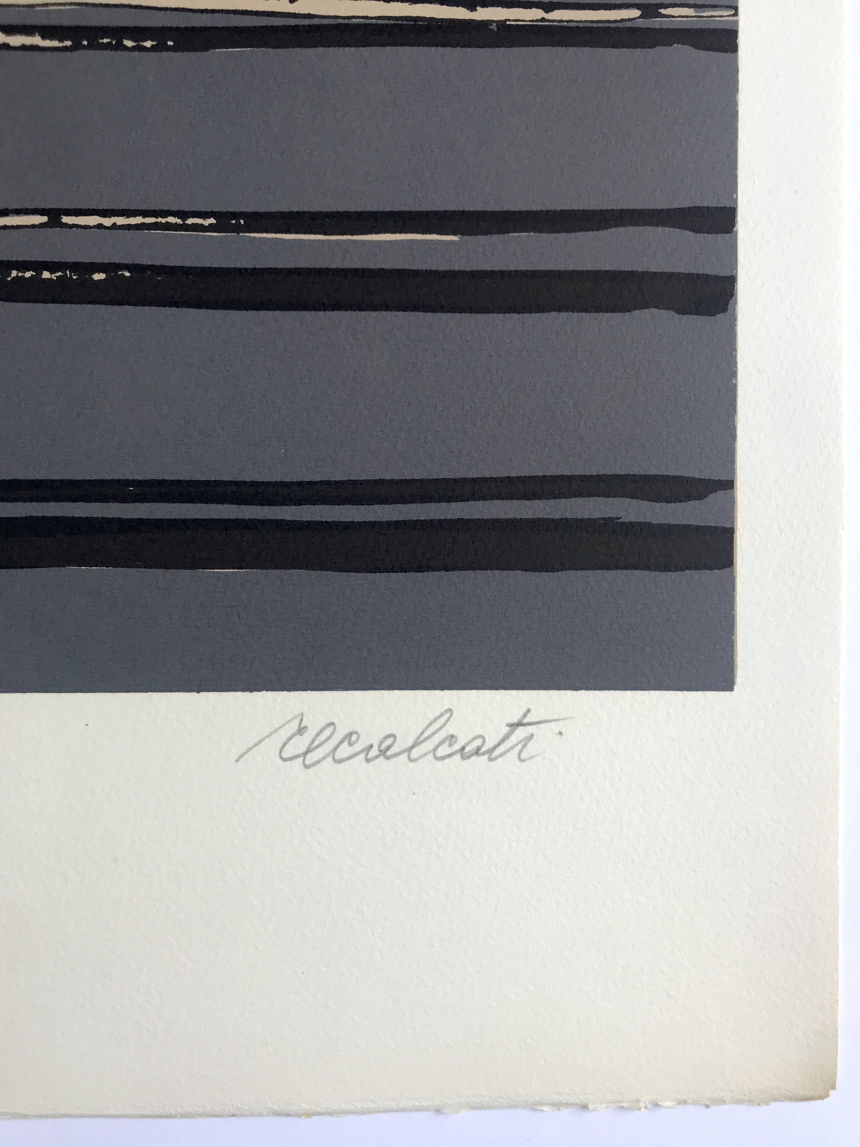 Antonio recalcati, untitled, 1974. original screenprint signed in pencil