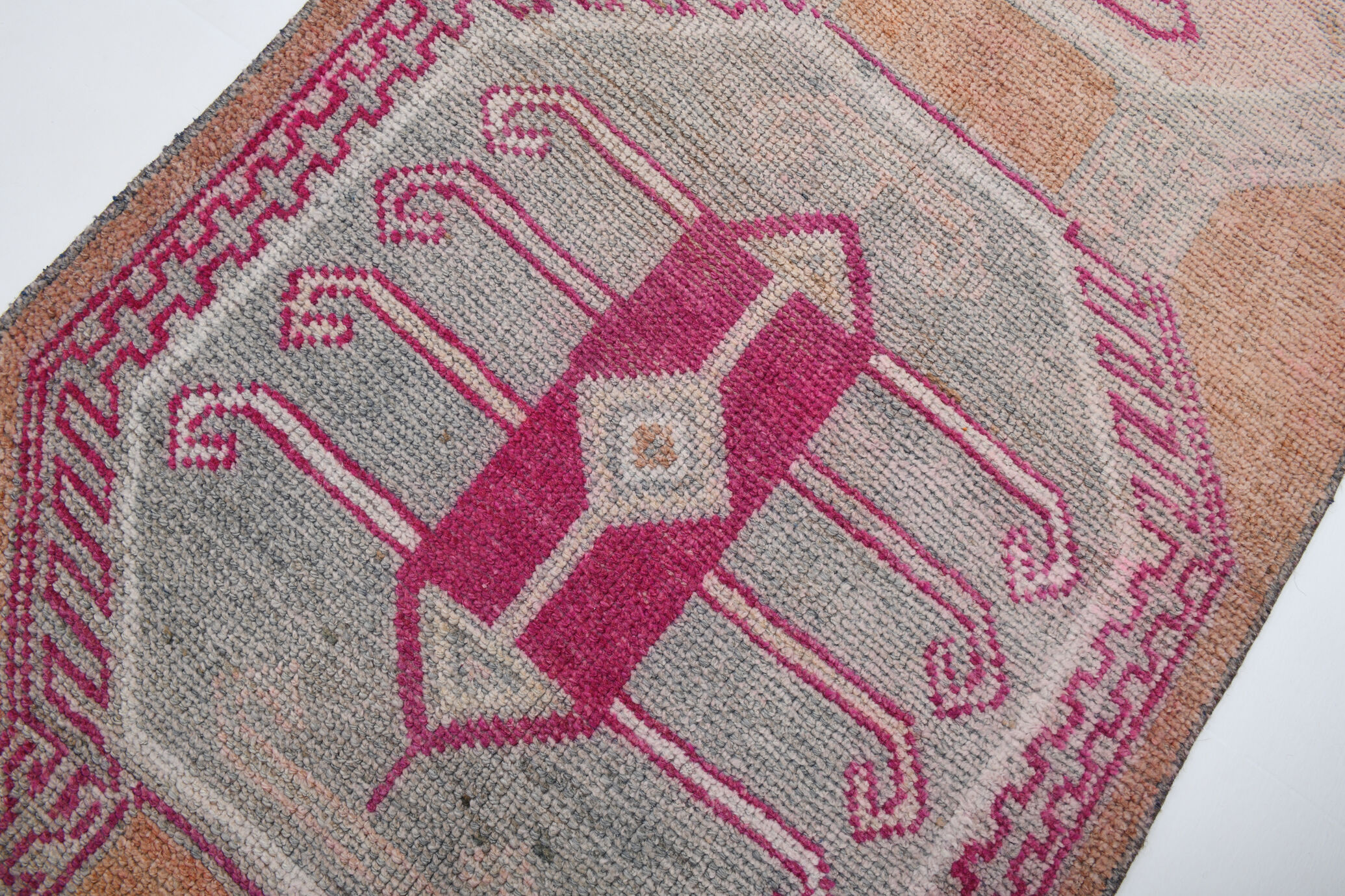 3x10 pastel wool vintage runner rug 309x98cm