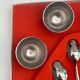 Guy Degrenne 6 egg cups + 6 spoons set – Stainless steel – Vintage with original box