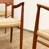 Mid century teak dining chairs by Niels O. Møller for J.L. Moller, Model 56, Set of 4,Denmark, 1950s