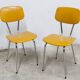 Pair of mustard-colored 70s welded Skai chairs