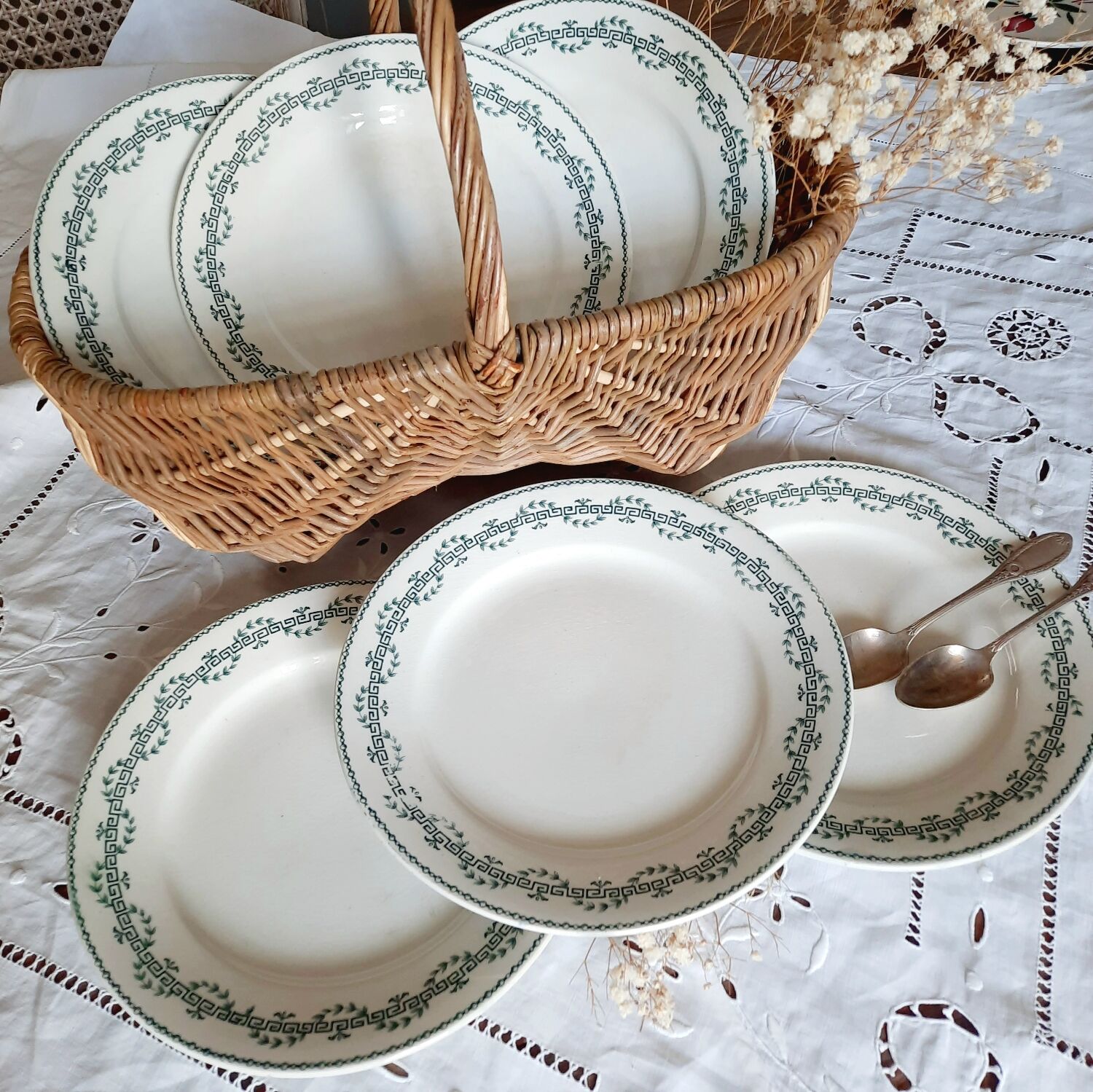 Old dessert plates Gien