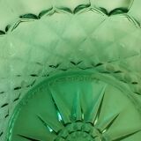 Mint-colored pressed glass bowls
