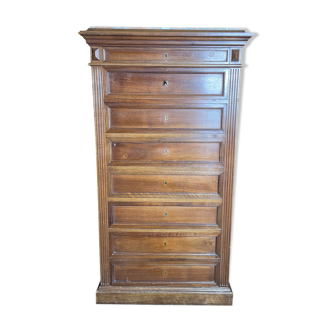 Chiffonnier - Semainier with Henri II door in walnut