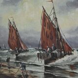 Tableau "Fishing Memory" signed L. Henry – late 19th century