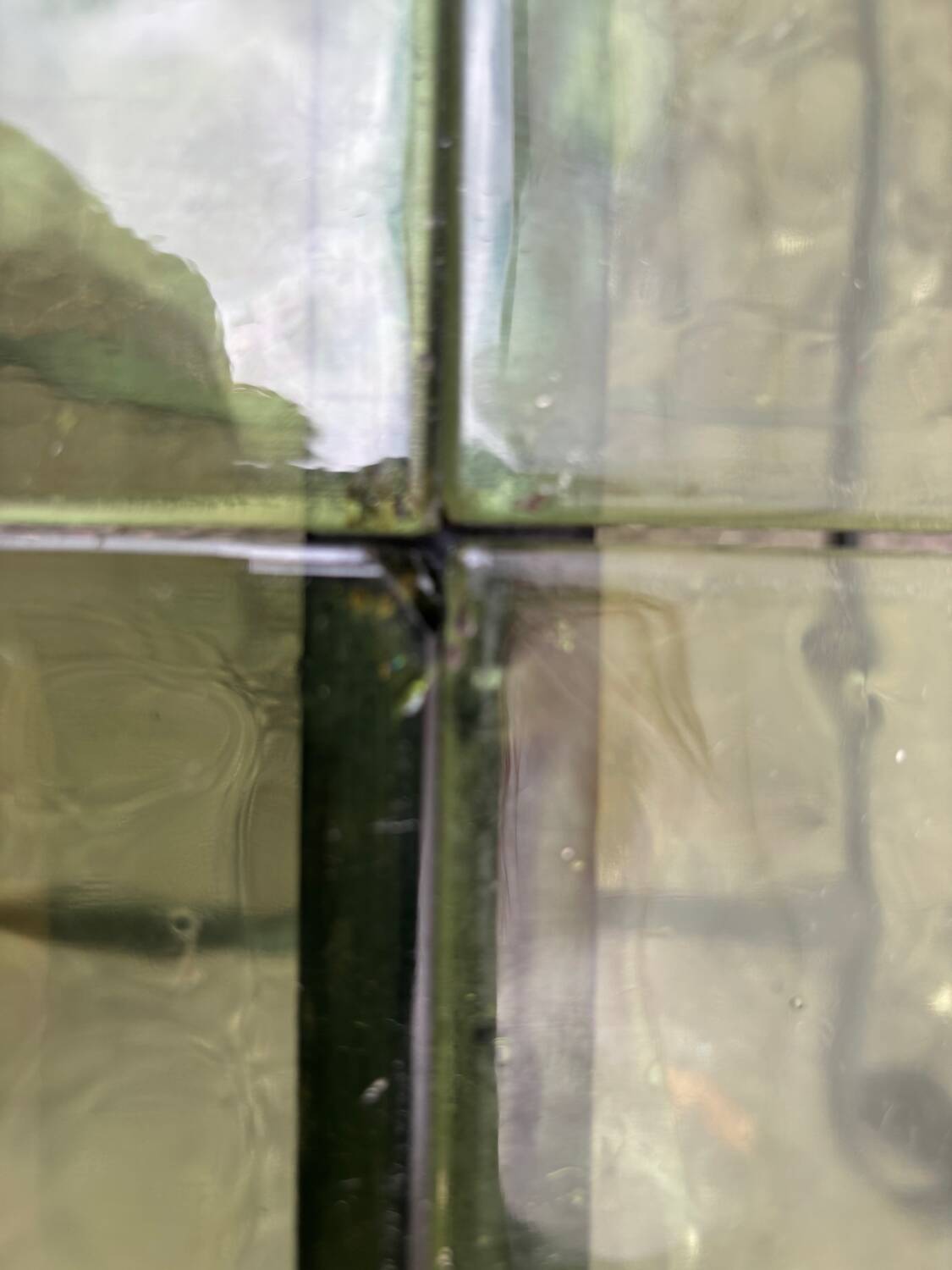 Vintage 1950s coffee table in molded glass, unique design