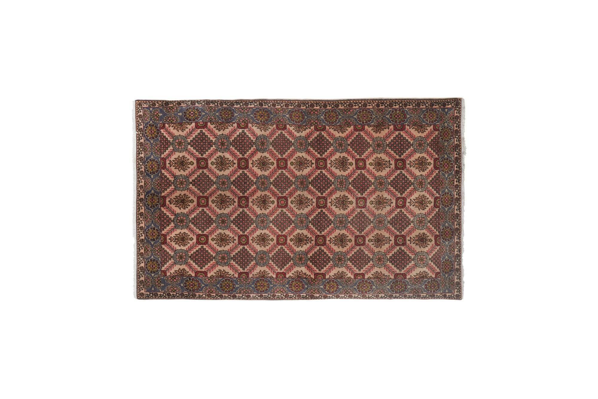 Vintage Turkish handmade rug 131x202 cm