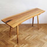 1960s Organic Solid Oak Side Table