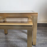 Gilded trundle tables and glass top