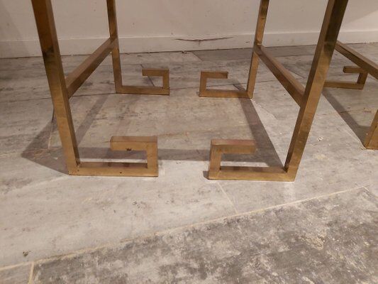 Set de 2 tables d'appoint vintage en forme de g en laiton