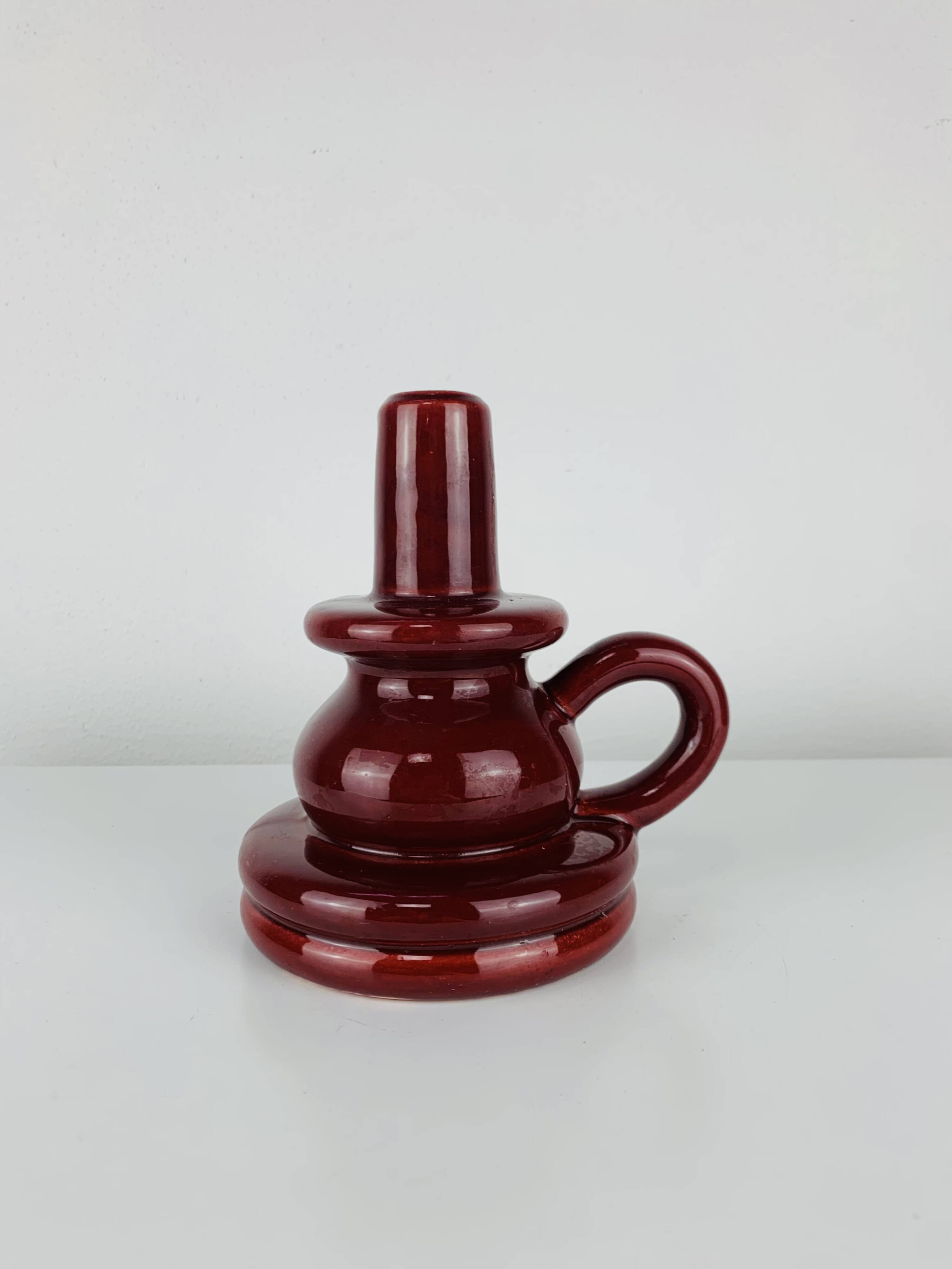 Vintage Saint Clément ceramic candlestick
