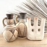 White terracotta candle holder