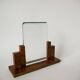 Photo holder in wood and art deco tortoiseshell glass 1930