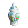 Ginger jar with floral decoration and parrot - Chinese ceramics - 70s