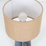 Big "1097" ceramic table lamp by Einar Johansen for Søholm with jute shade, mid-century Danish modern design, 1960s/1970s