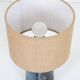 Big "1097" ceramic table lamp by Einar Johansen for Søholm with jute shade, mid-century Danish modern design, 1960s/1970s