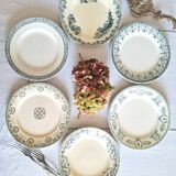Mismatched antique ironstone earthenware plates