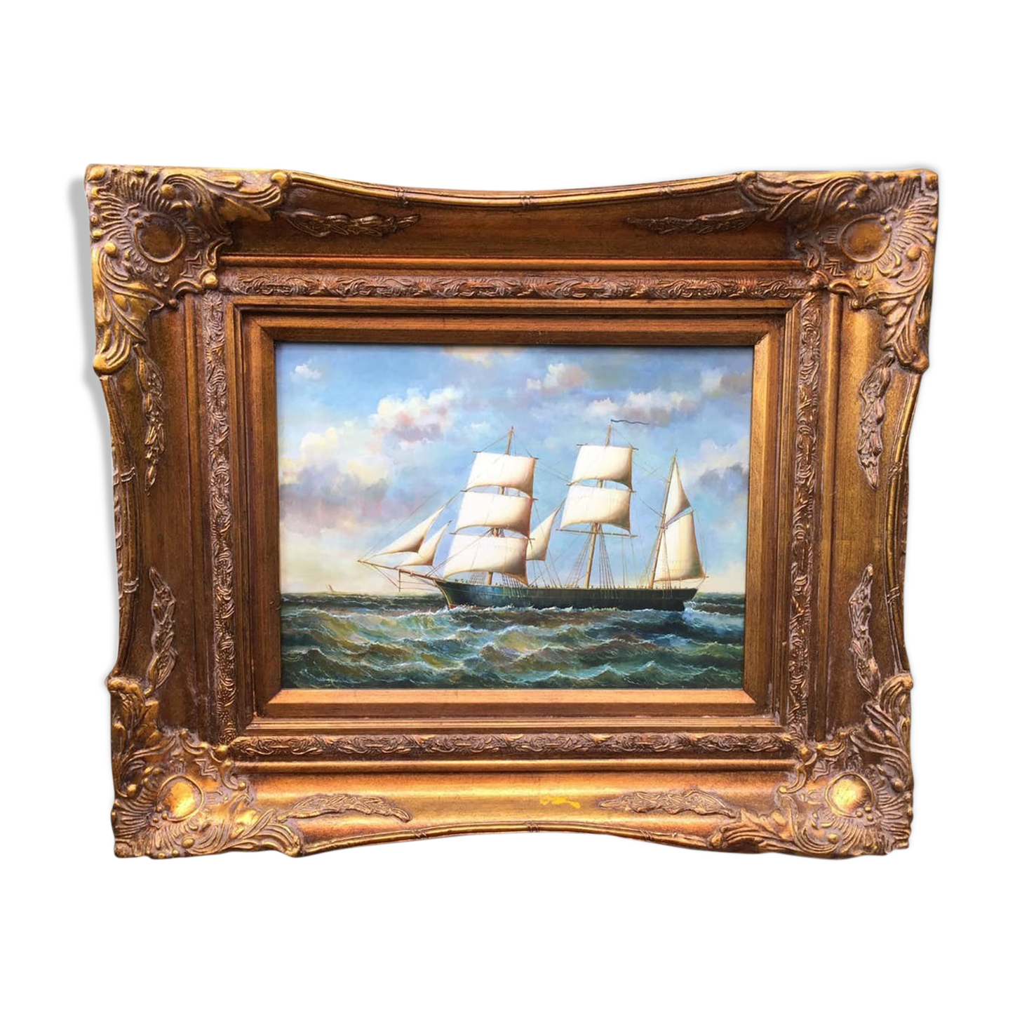 Tableau marine huile sur bois