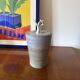Mid-century style blue artistic ceramic vase, Gabriele Bucci Italy ca. 2000