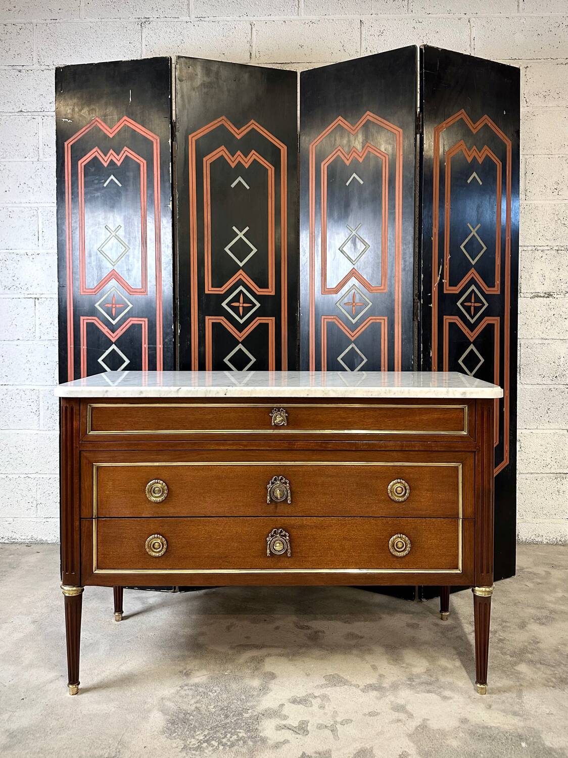 Louis XVI style mahogany chest of drawers