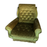 Fauteuil en velours vert olive