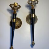 Pair of torch wall lamps