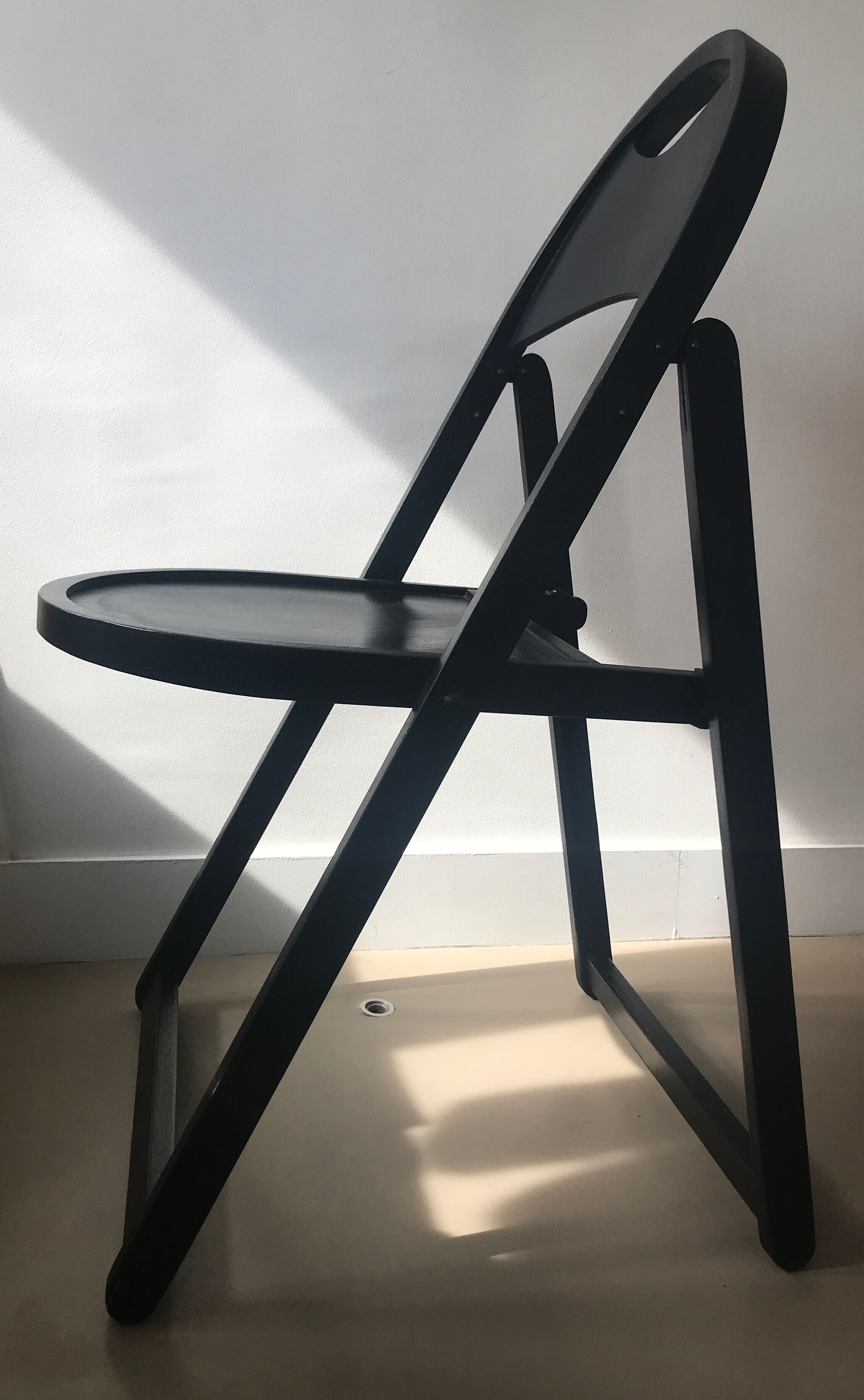 Black folding chair