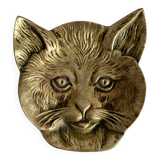 Ashtray, cat pocket emptier in gilded brass