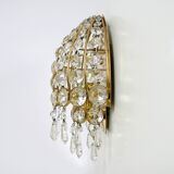 Set of 2 German gold-plated and glass wall lamps from Palwa, 1960s