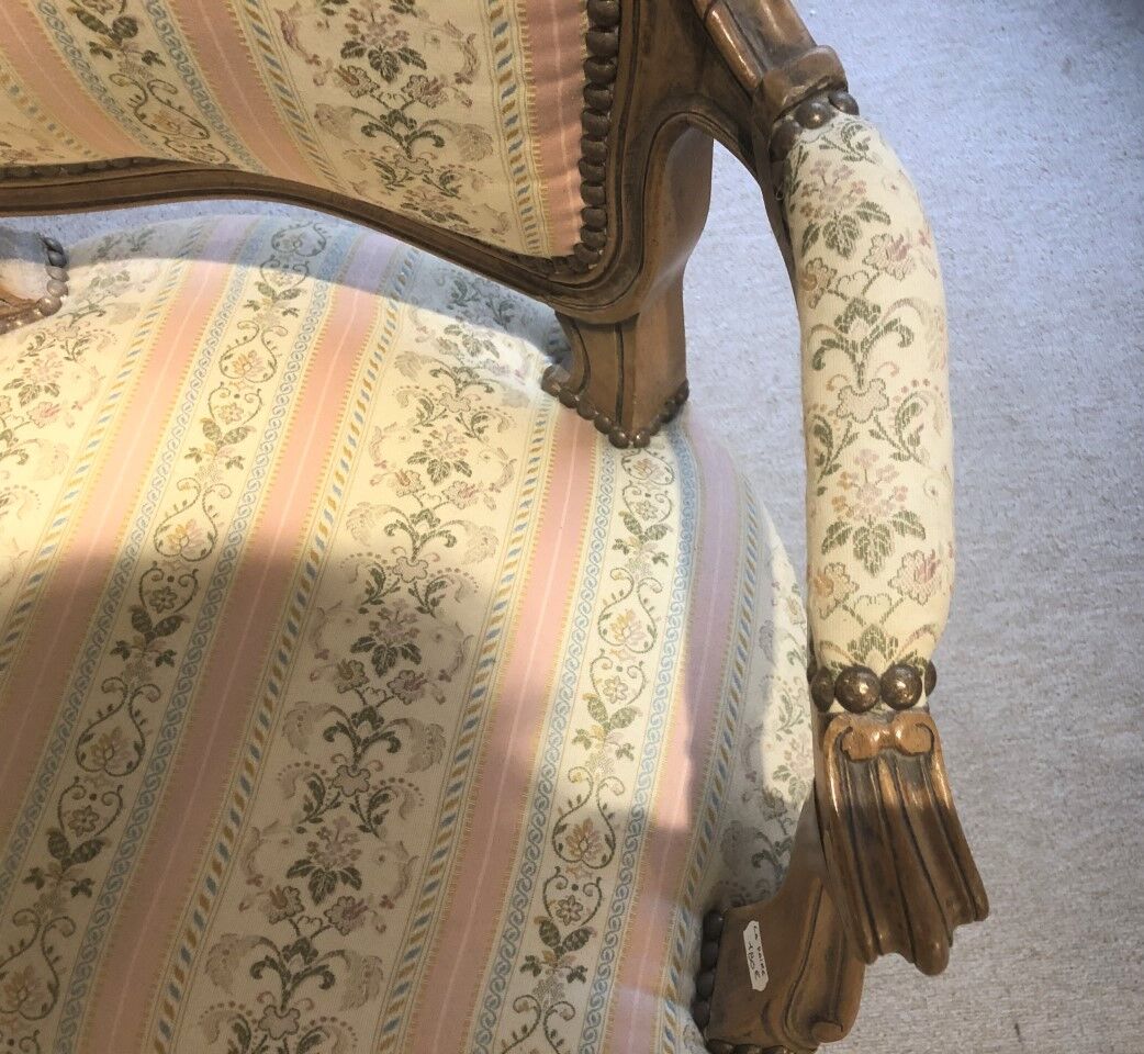 Pair of old armchairs Decor Rocaille Louis XV Bois Massif Fabric