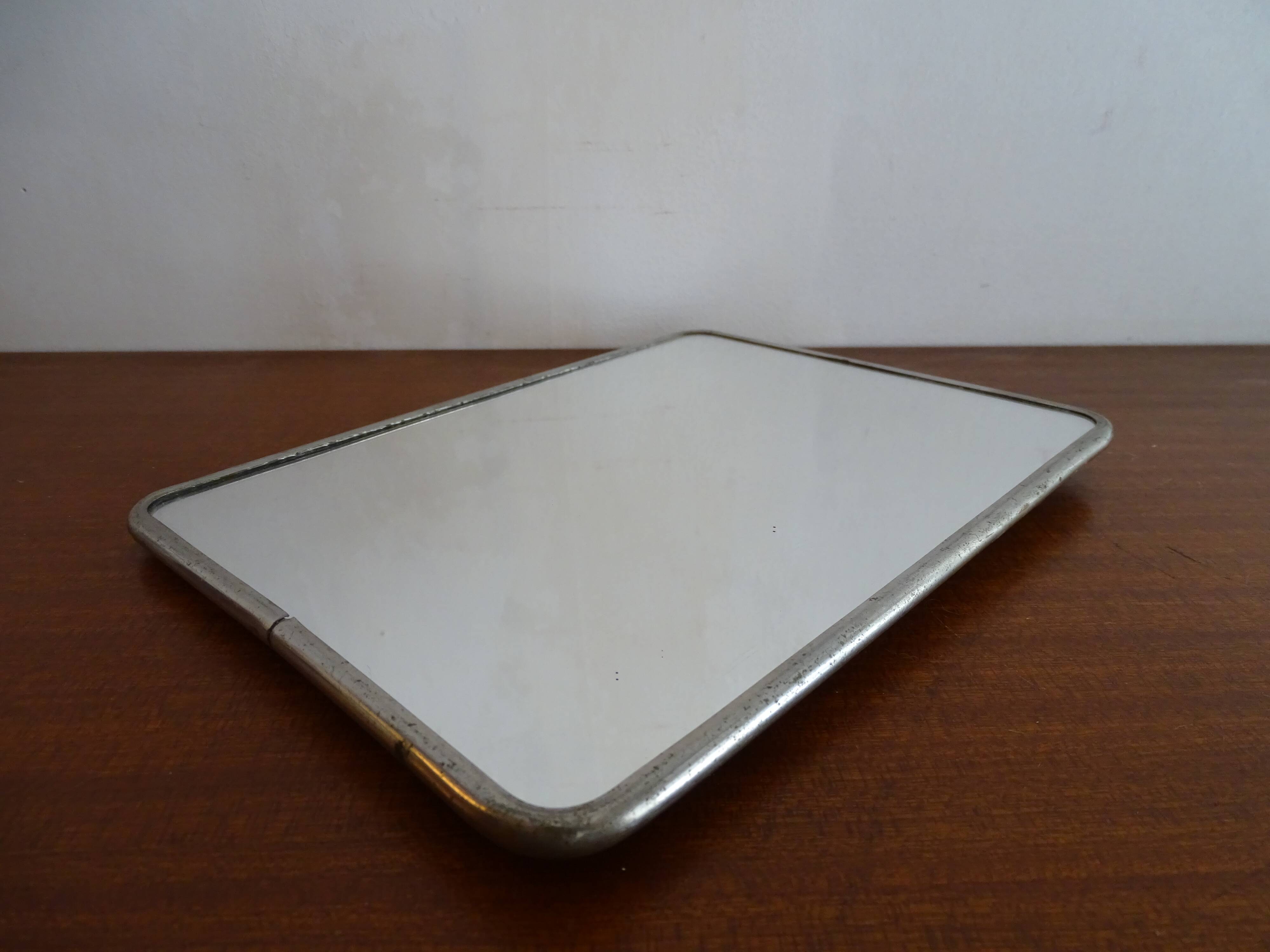 Vintage barber's mirror 23.5 cm by 17.5 cm