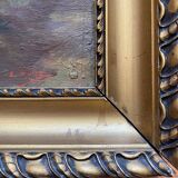 Painting dated 1916 "Coin de la Nièvre" by Louis Morel (1871-1954) + frame