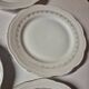 Set of 7 fine porcelain dessert plates with gilding, SFP, French company