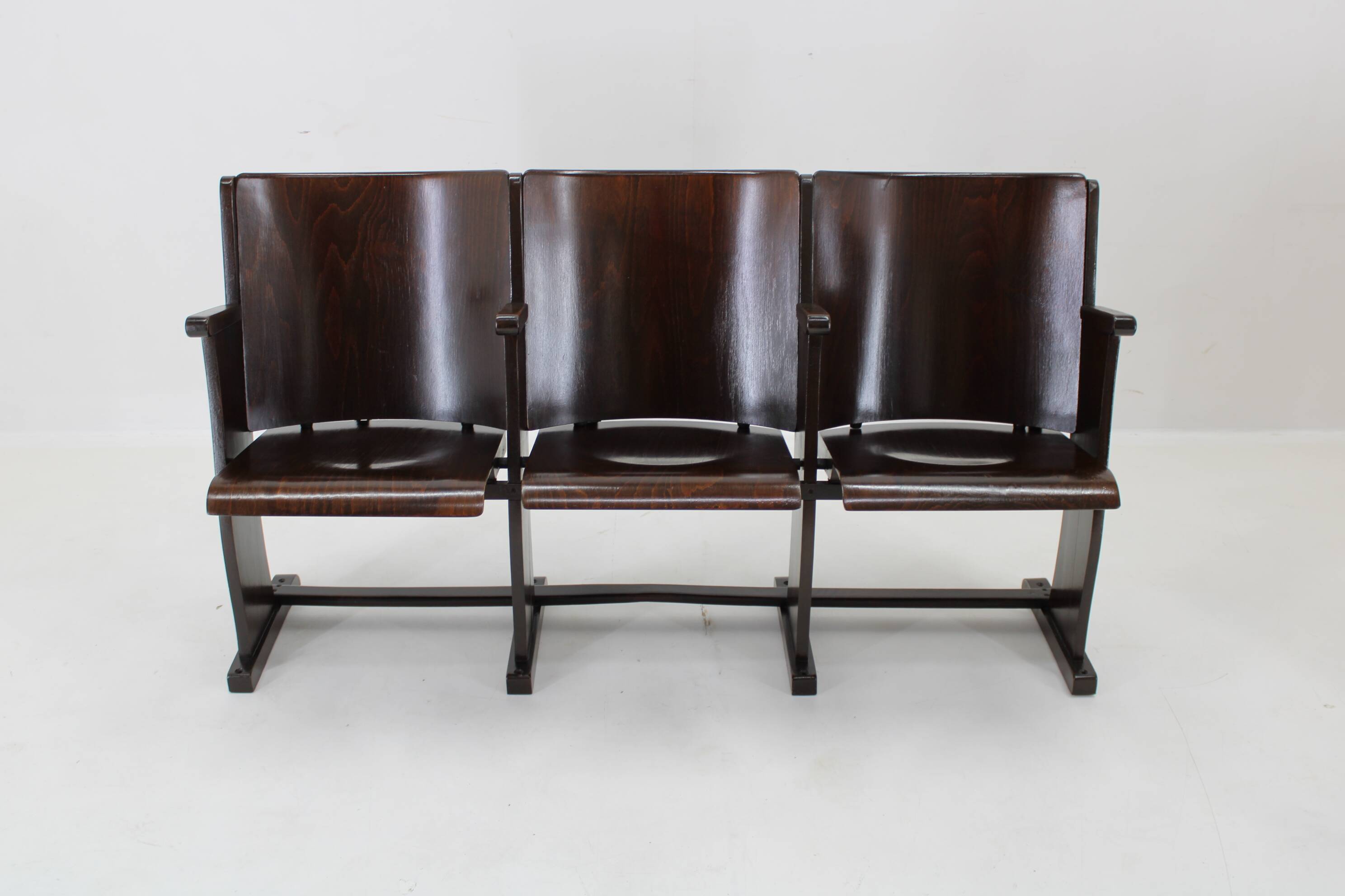 1970s 3-Seater Cinema Bench by TON, Czechoslovakia