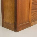 Stained oak curtain unit with 2 shelves