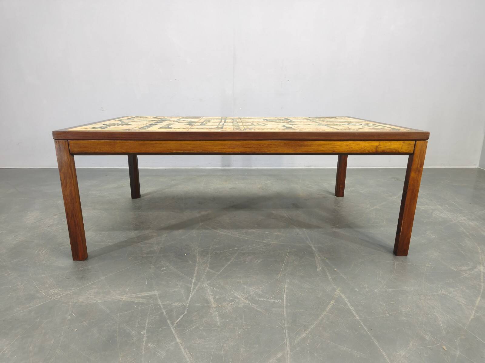 Haslev Wood and Tile Coffee Table by Otto Detlefsen, 1960s