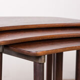Set of 3 nesting tables "beans" danish rosewood 1960