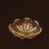 Clear Murano glass bowl with gold powder, 20th century